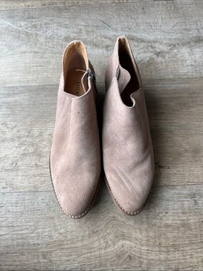 Lucky Brand Taupe Suede Slip-On Ankle Booties